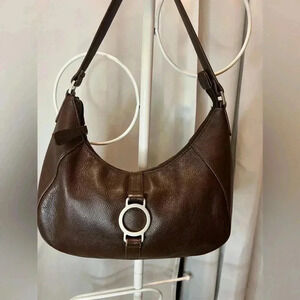 Mossimo Brown Pebble Leather Hobo Shoulder Bag